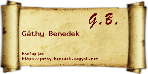 Gáthy Benedek névjegykártya
