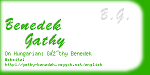 benedek gathy business card